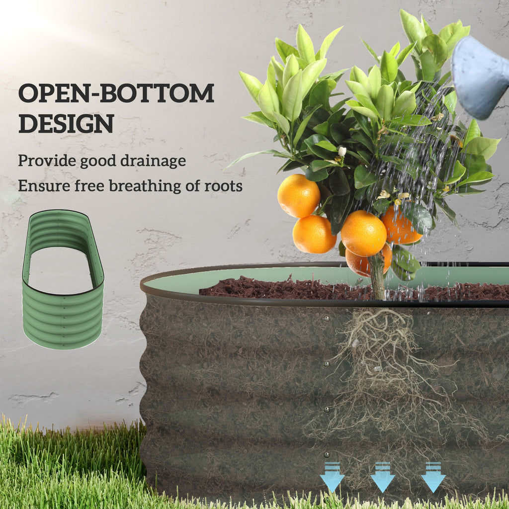 6.5 x 2 x 1.5 FT Galvanized Steel Raised Garden Bed, Metal Garden Bed Planter Box with Safety Edging, Green