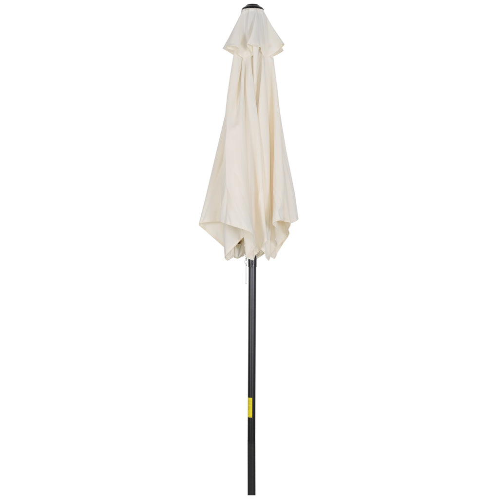 6.6FT Patio Umbrella, Outdoor Parasol with 6 Solid Ribs, Cream White