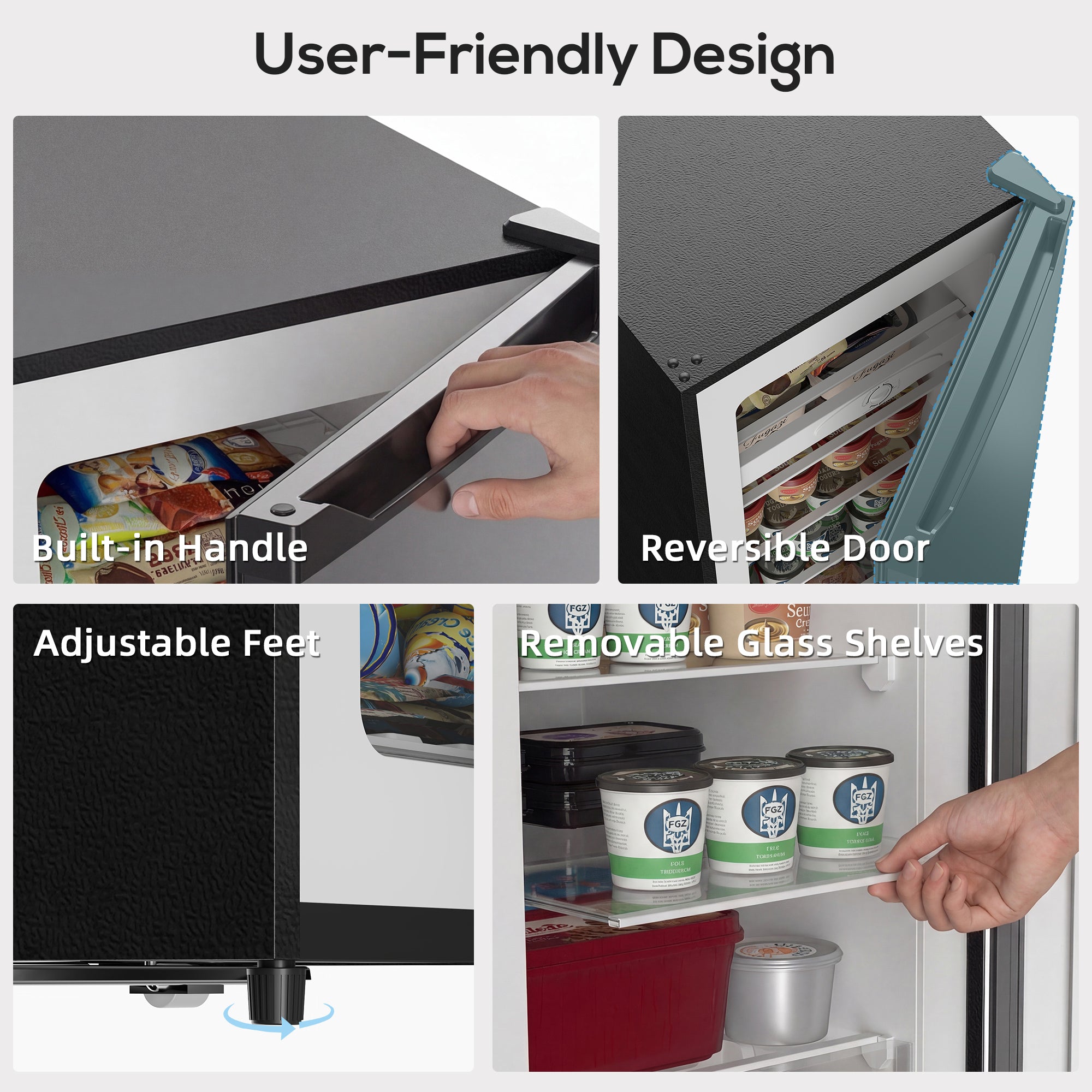 7.0 Cu.Ft Upright Freezer, Compact Stand Up Freezer with 6 Adjustable Shelves, Reversible Door for Home Office, White