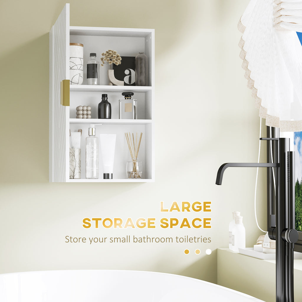 Bathroom Medicine Cabinet, Modern Wall Cabinet with Adjustable Shelves and Single Door for Laundry Room