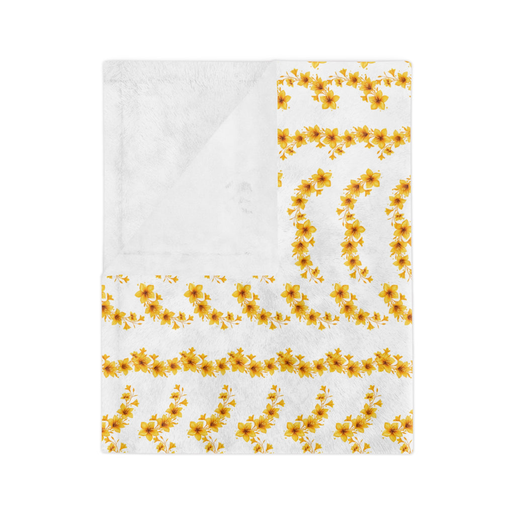 Sunflower Ditsy Pattern Blanket — Cozy Velveteen Microfiber Throw
