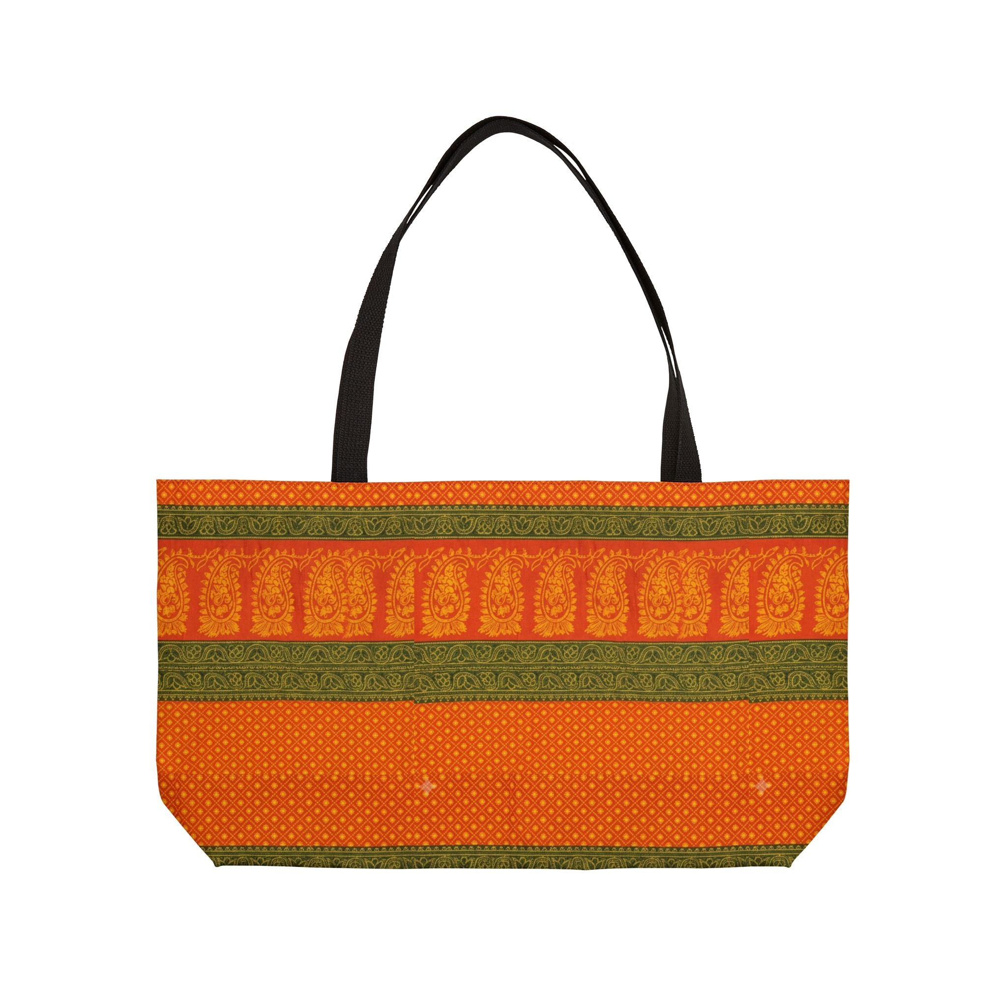 Orange Fall Stripe Weekender Tote — Pumpkin Patch Casual Beach Bag