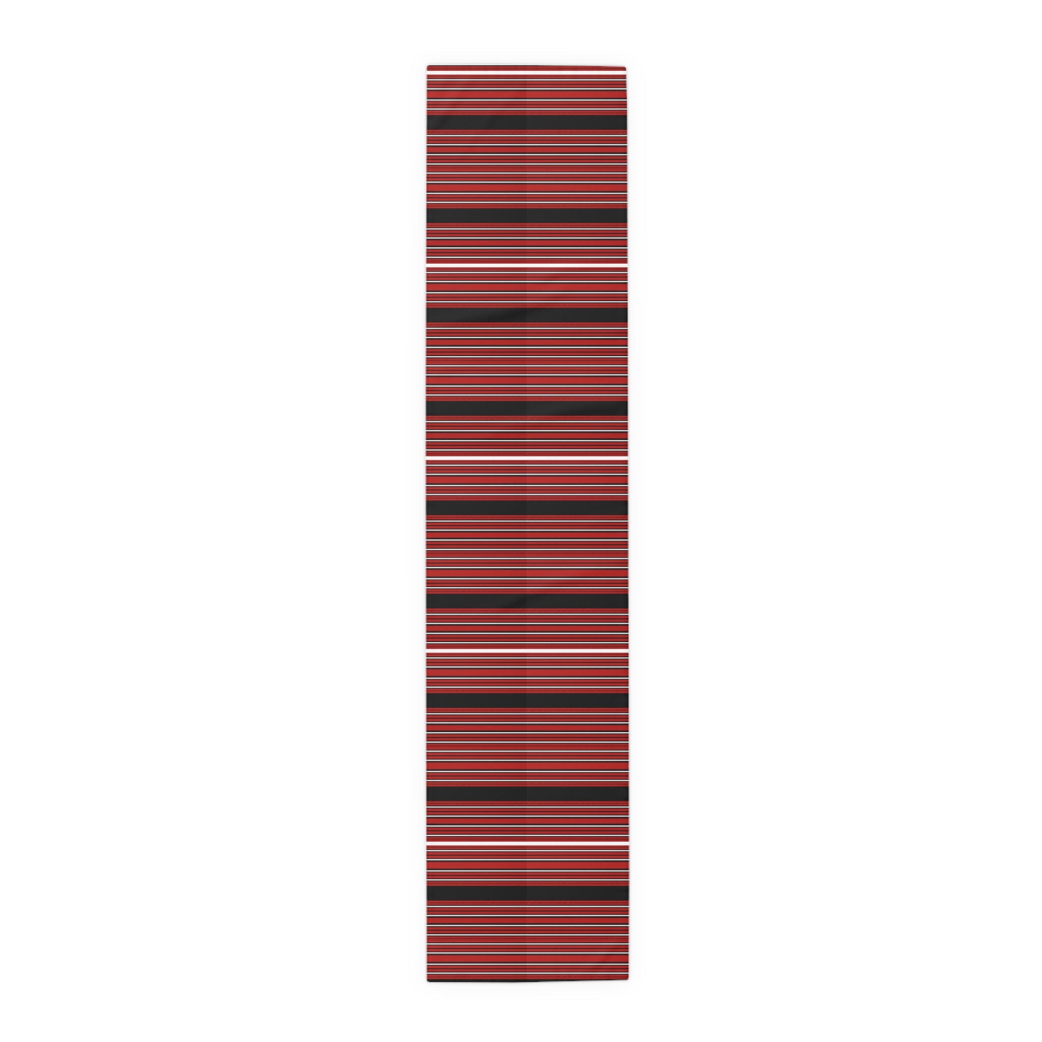Rust & Black Stripe Table Runner — Modern Southwestern Dining Decor