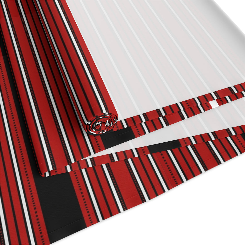 Rust & Black Stripe Table Runner — Modern Southwestern Dining Decor
