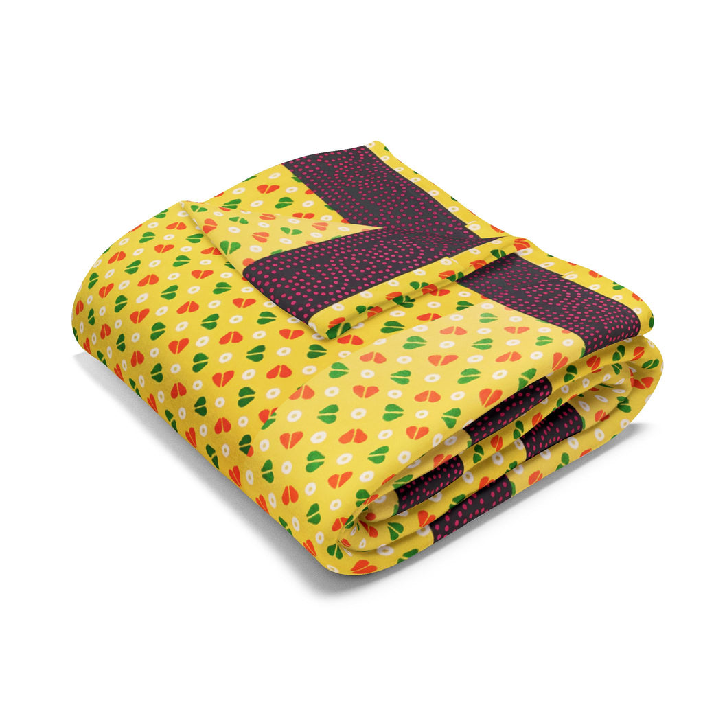 Arctic Fleece Blanket — Yellow Stripe Cozy Throw