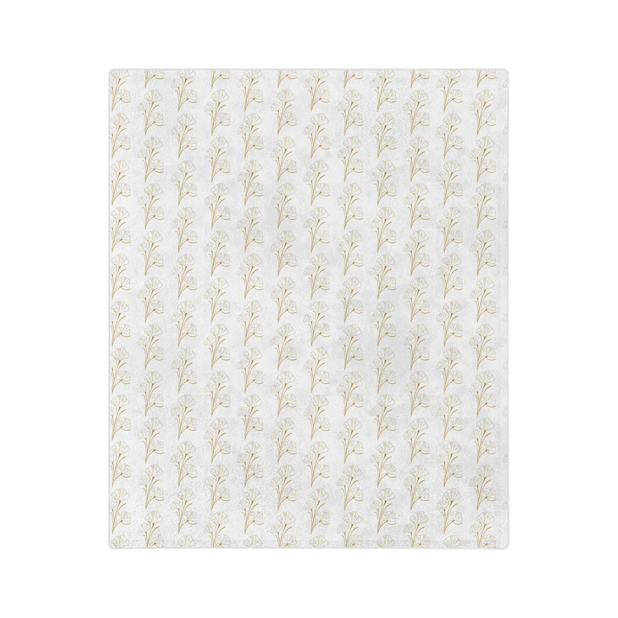 Botanical Gold Pattern Velveteen Microfiber Blanket