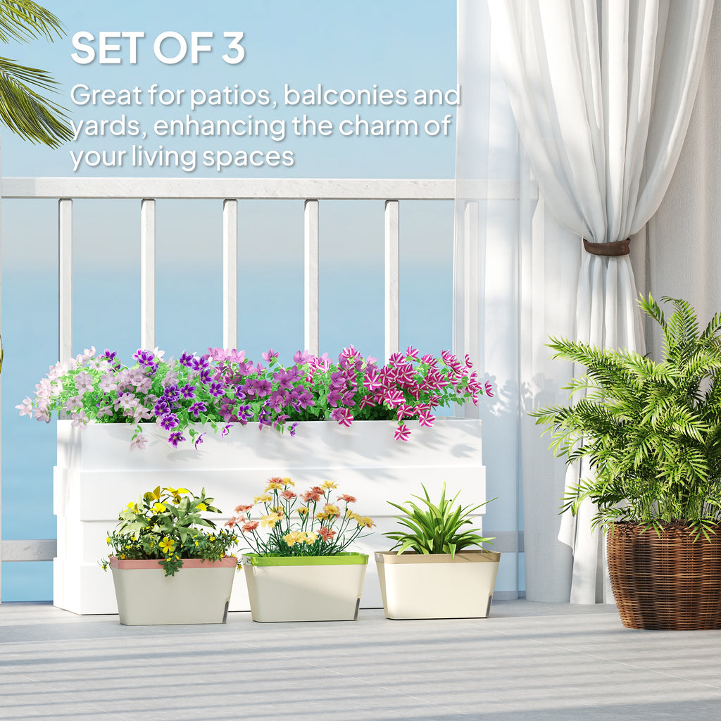 6 Pack Self Watering Flower Pots, 10.5 Inch Planter Box with Water Level Indicator for Vegetables, Succulents Plants