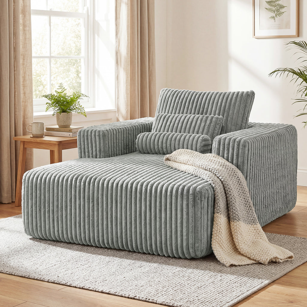 Sofa Bed, Sleeper Chair Bed with Pillow, Single, Grey
