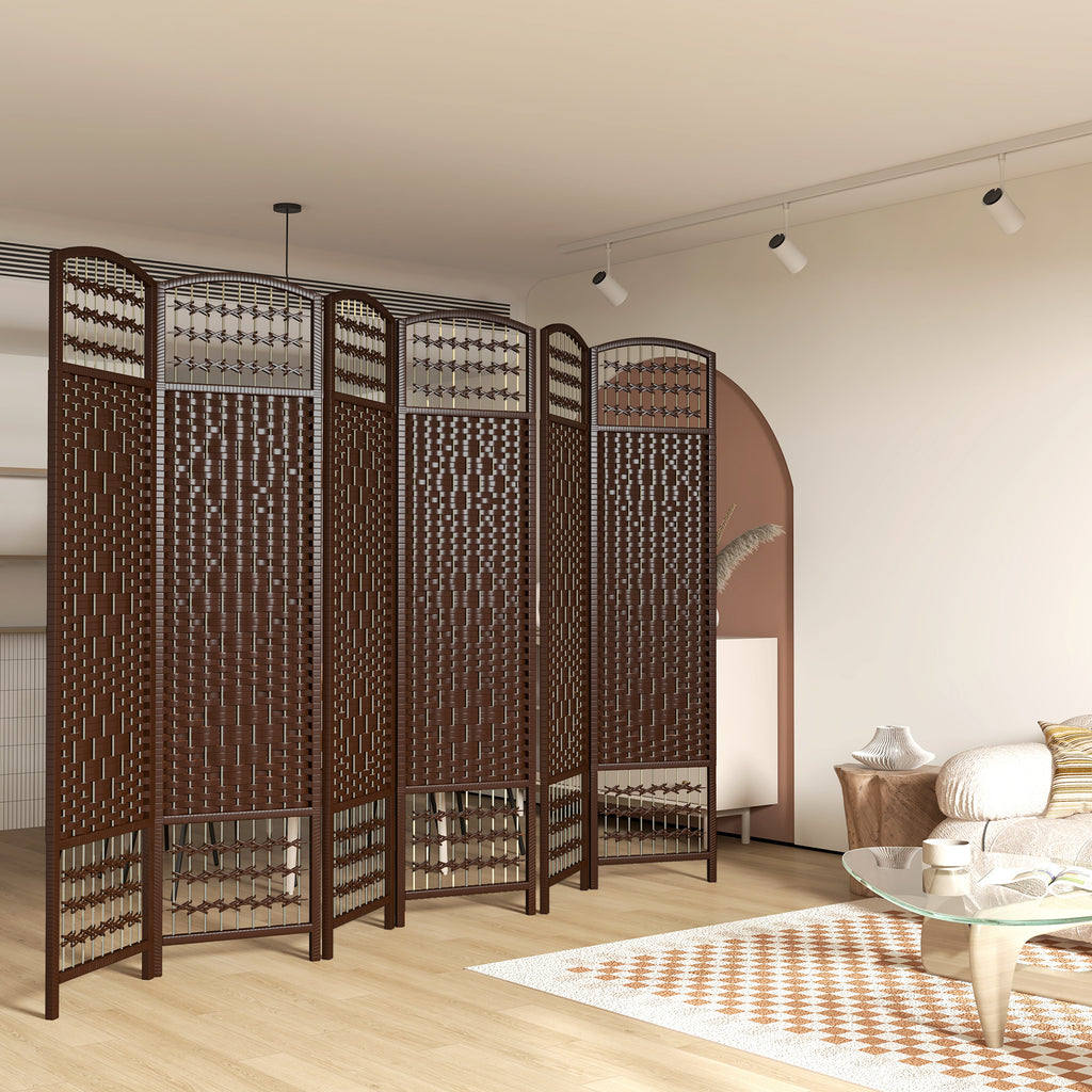 4 Panel Folding Room Divider, Portable Privacy Screen, Wave Fiber Room Partition for Home Office, White
