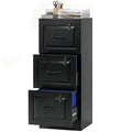3 Drawer File Cabinet with Lock, Vertical Filing Cabinet with Adjustable Hanging Bars for A4 and Letter Size, Black