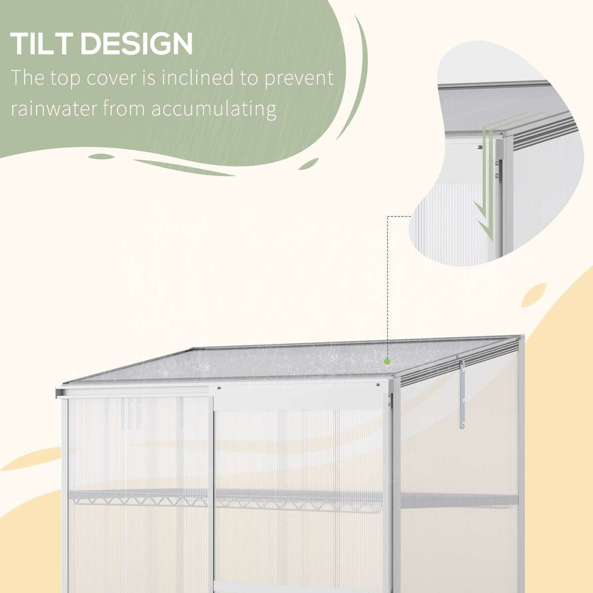 Aluminum Cold Frame Greenhouse, Raised Planter Bed Protection with Openable Top and 2 Shelves for Outdoor Indoor