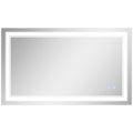 40" x 24" መስተዋት ሽንት ቤት LED፣ ዝተመርጸ ብርሃን ዘለዎ ኣብ መዓርፎ ዝተሰቀለ መስተዋት፣ ምስ 3 ሕብሪ፣ ብልህ ምትንካፍ፣ ፕላግ-ኢን፣ ቀጥ ወይ ጐንጐን ዝተሰቀለ