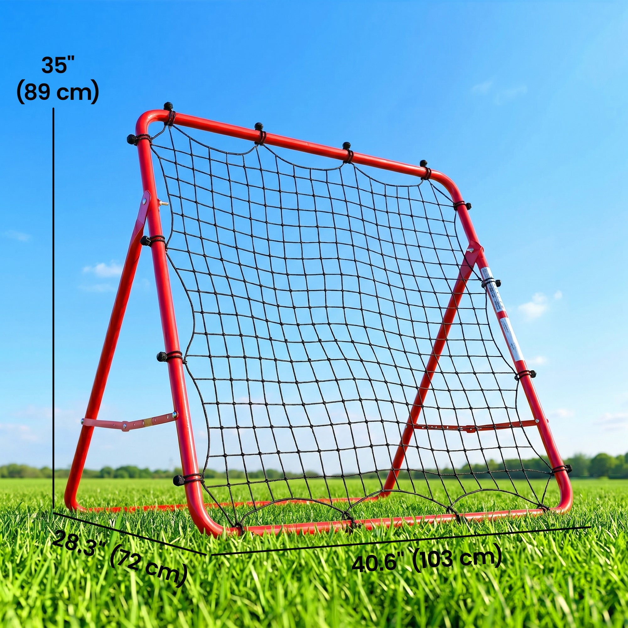 Soozier Soccer Rebounder Net, 3.5 x 3ft Easy Setup Bounce Back Net with 5 Adjustable Angles