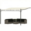 11.5' x 8.2' Outdoor Pergola, Wall Mounted Lean to Pergola with Metal Frame, UPF30+, Garden Gazebo