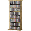 8-Tier DVD Shelf with 6 Adjustable Shelves, Slim CD Shelf, Holds 360 CDs, 185 DVDs or 185 Blu-rays, Rustic Brown