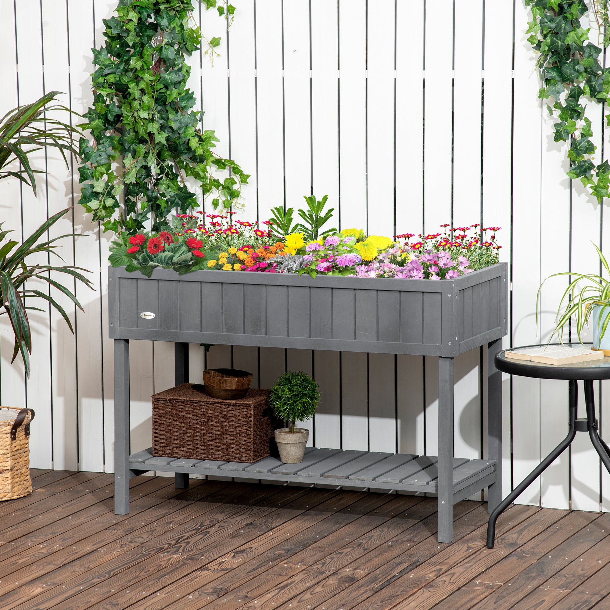 43.25" x 18" x 30" ዝዓቢ ልዕል ዝበለ ኣታኽልቲ ዓራት፣ ዕጨይሽ ናይ ተኽሊ ደውላ፡ ምስ 8 ግሪድ ቦክስ፡ ናይ መደብሪ መደርደሪ ንውጻእ፡ ጸሊም ቡናዊ