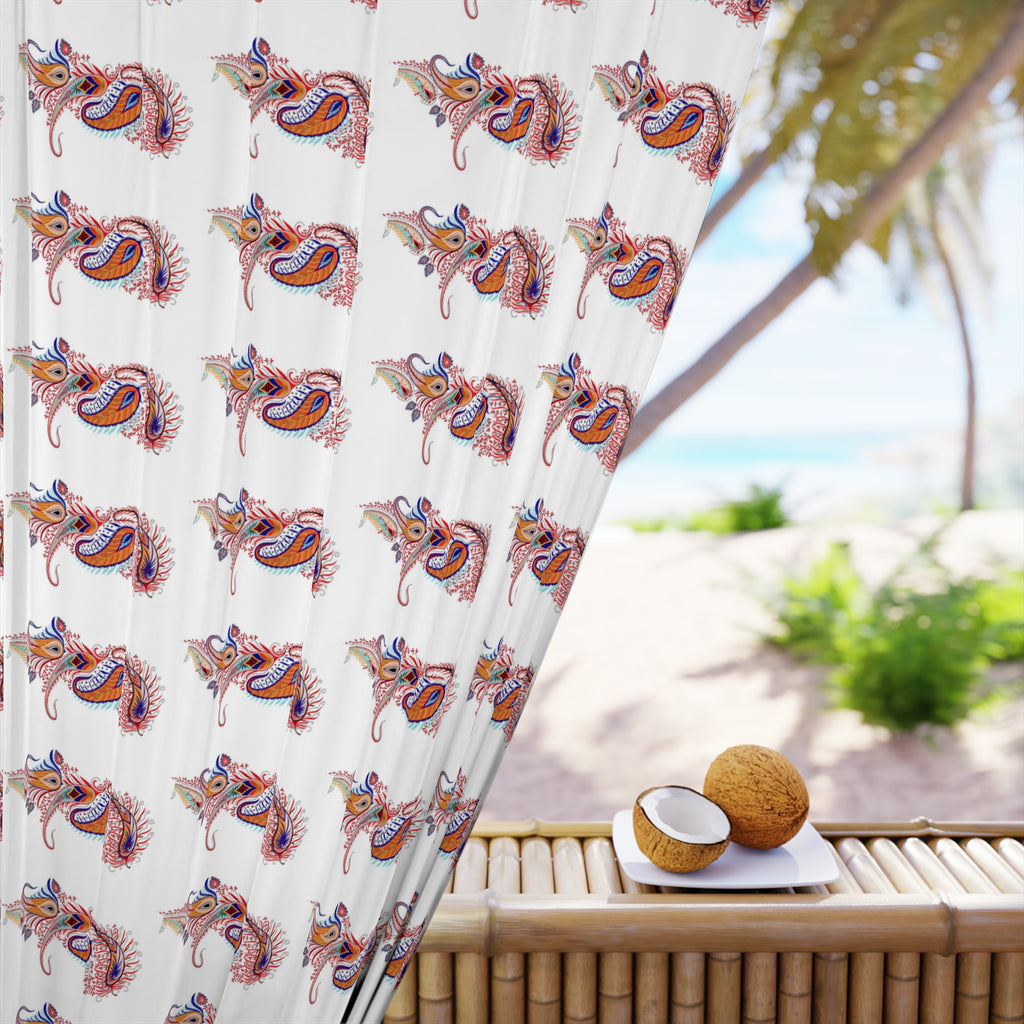 Fox Pattern Window Curtain — Whimsical Woodland Single Panel Drapery