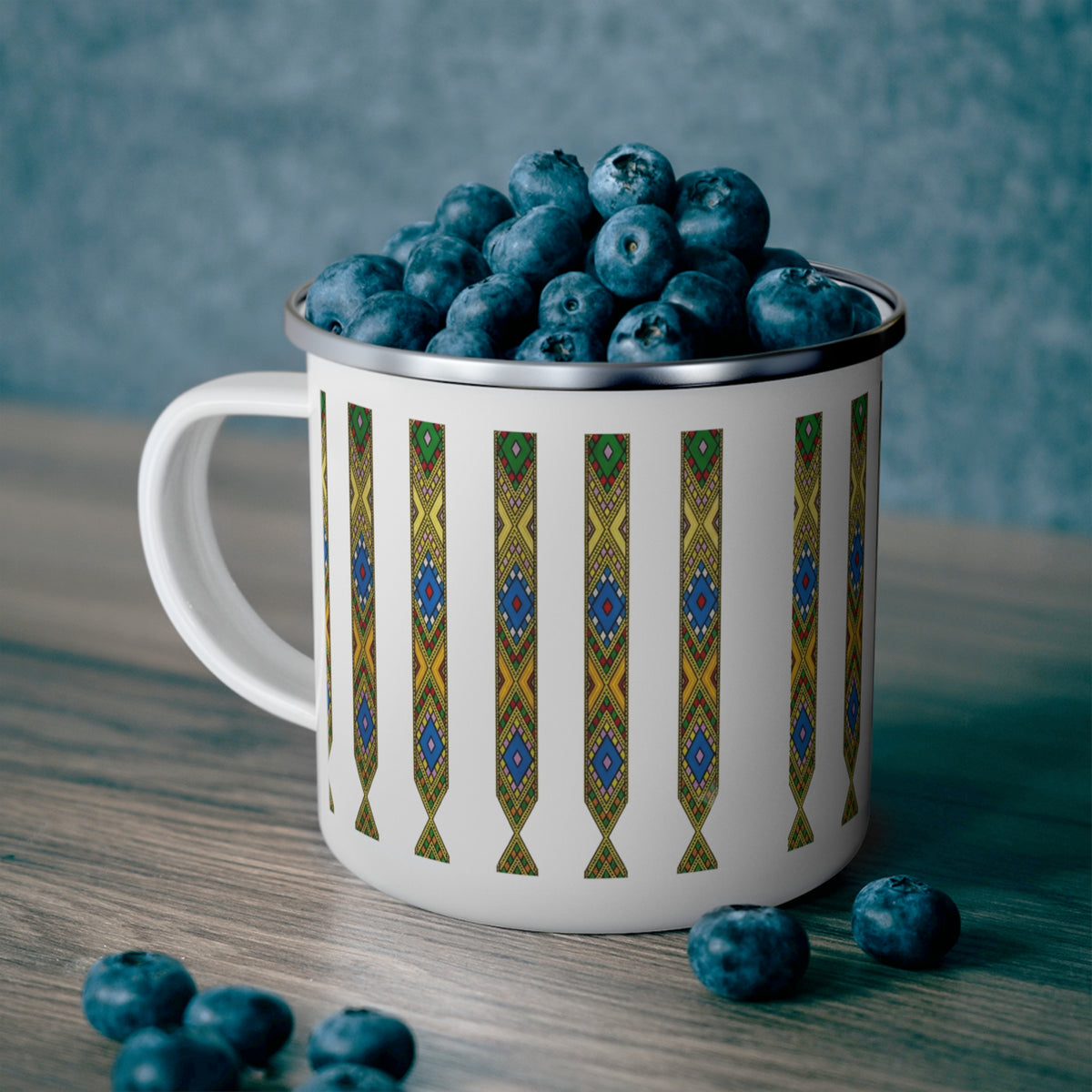 Enamel Mug — Tribal Arrow Pattern Camping Cup