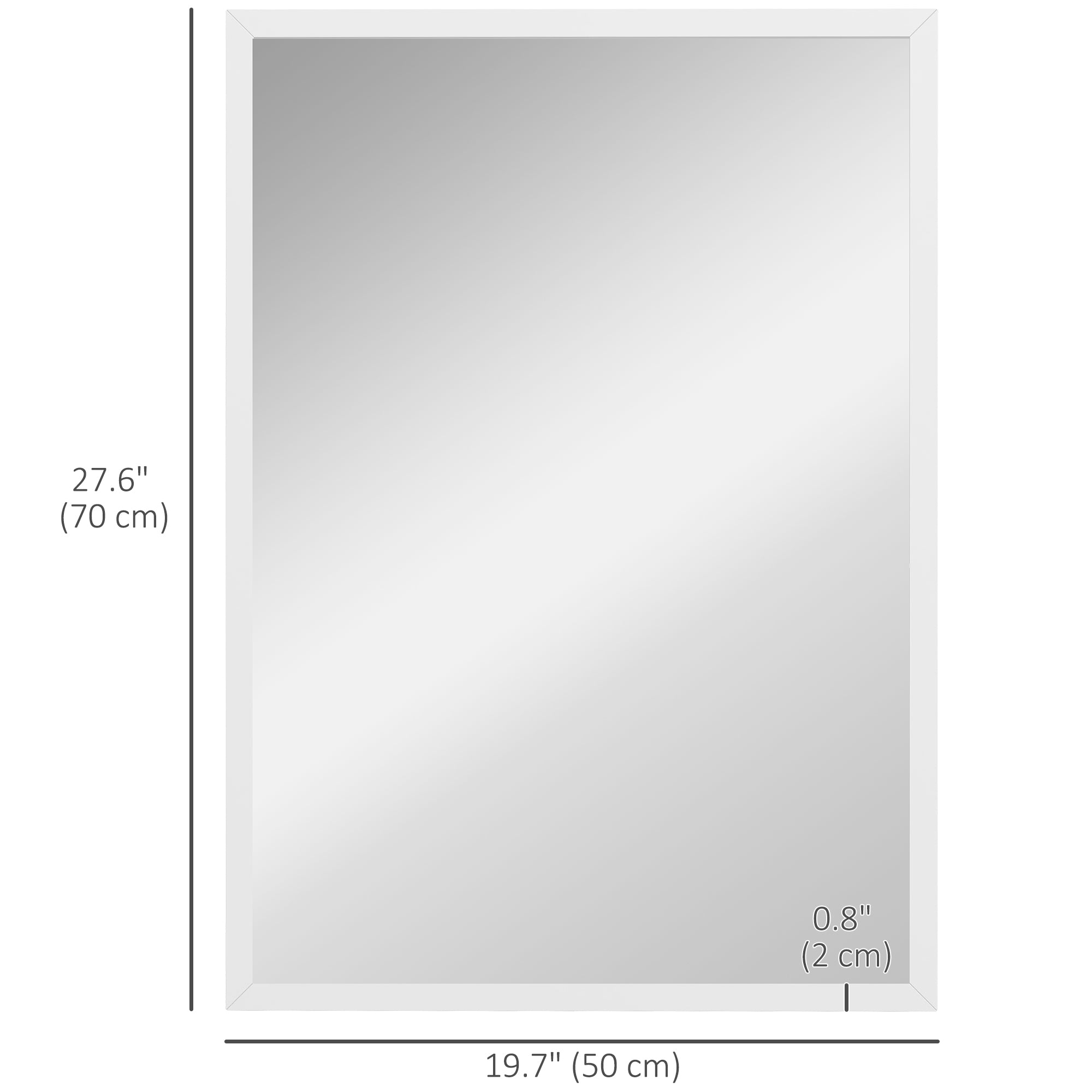 20" x 28" Bathroom Mirror for Wall, Rectangular Mirror for Living Room, Bedroom, Entryway, White