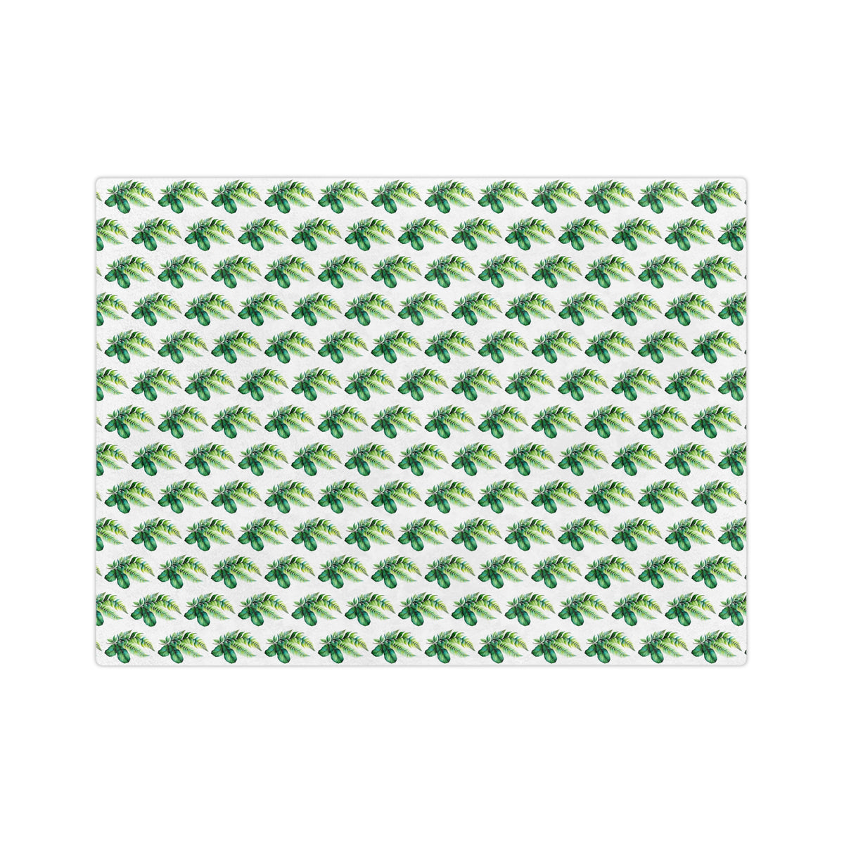 Tropical Palm Leaf Velveteen Microfiber Blanket – Lightweight Green Botanical Throw