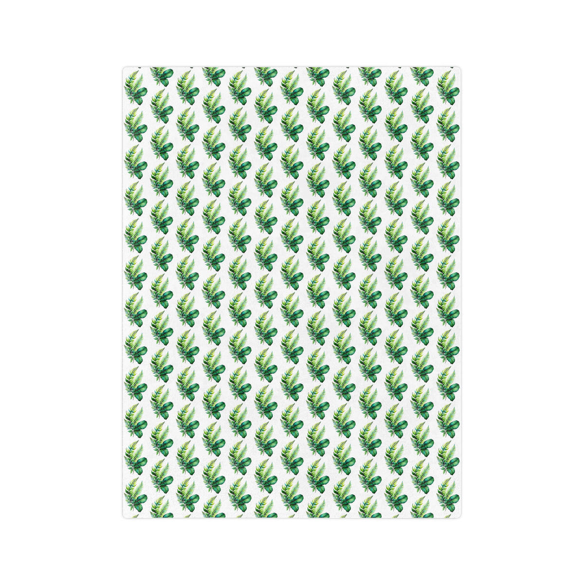 Tropical Palm Leaf Velveteen Microfiber Blanket – Lightweight Green Botanical Throw
