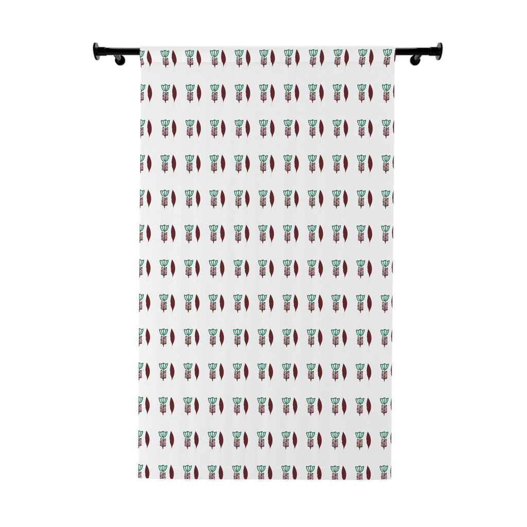Cactus Pattern Window Curtain — Southwestern Succulent Print Single Panel