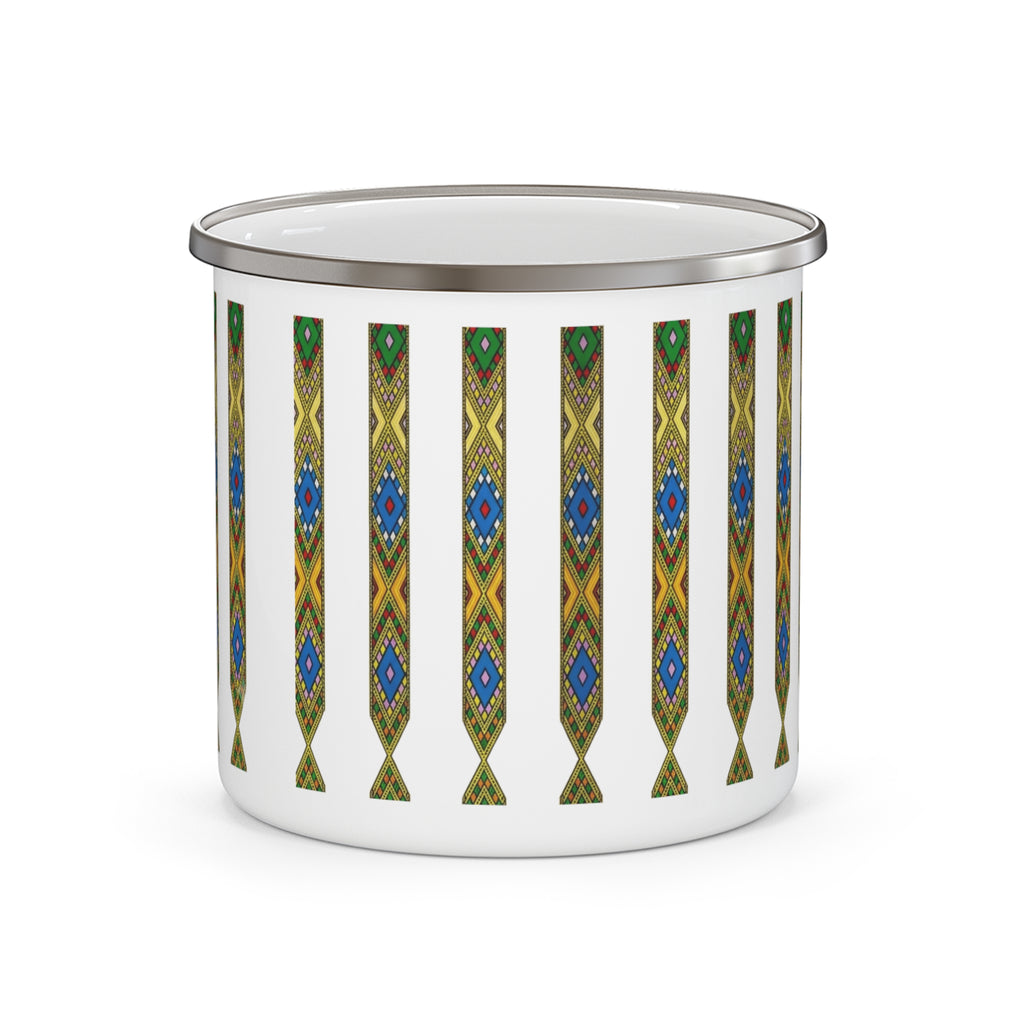Enamel Mug — Tribal Arrow Pattern Camping Cup