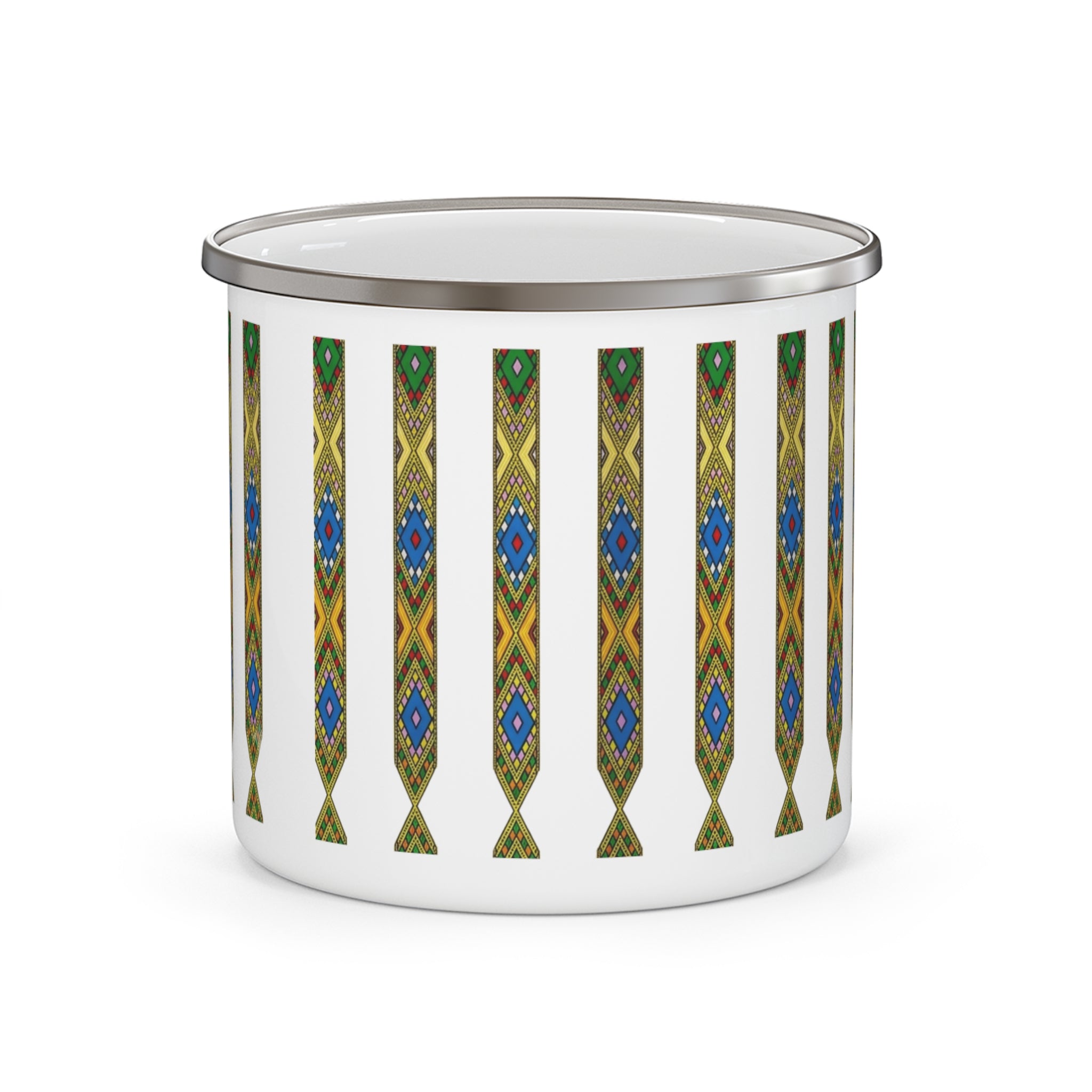 Enamel Mug — Tribal Arrow Pattern Camping Cup