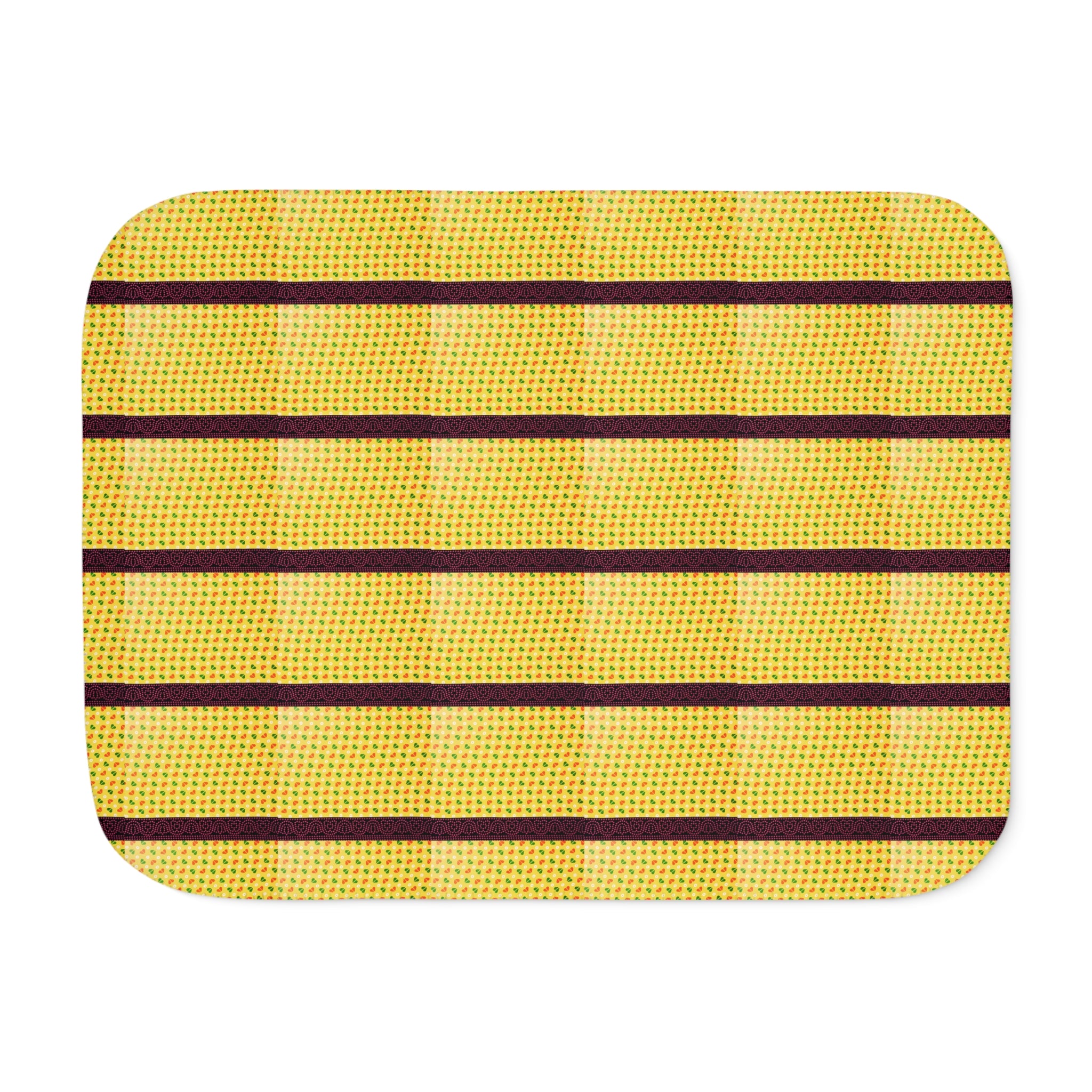 Striped Yellow Sherpa Blanket — Cozy Cabin Throw