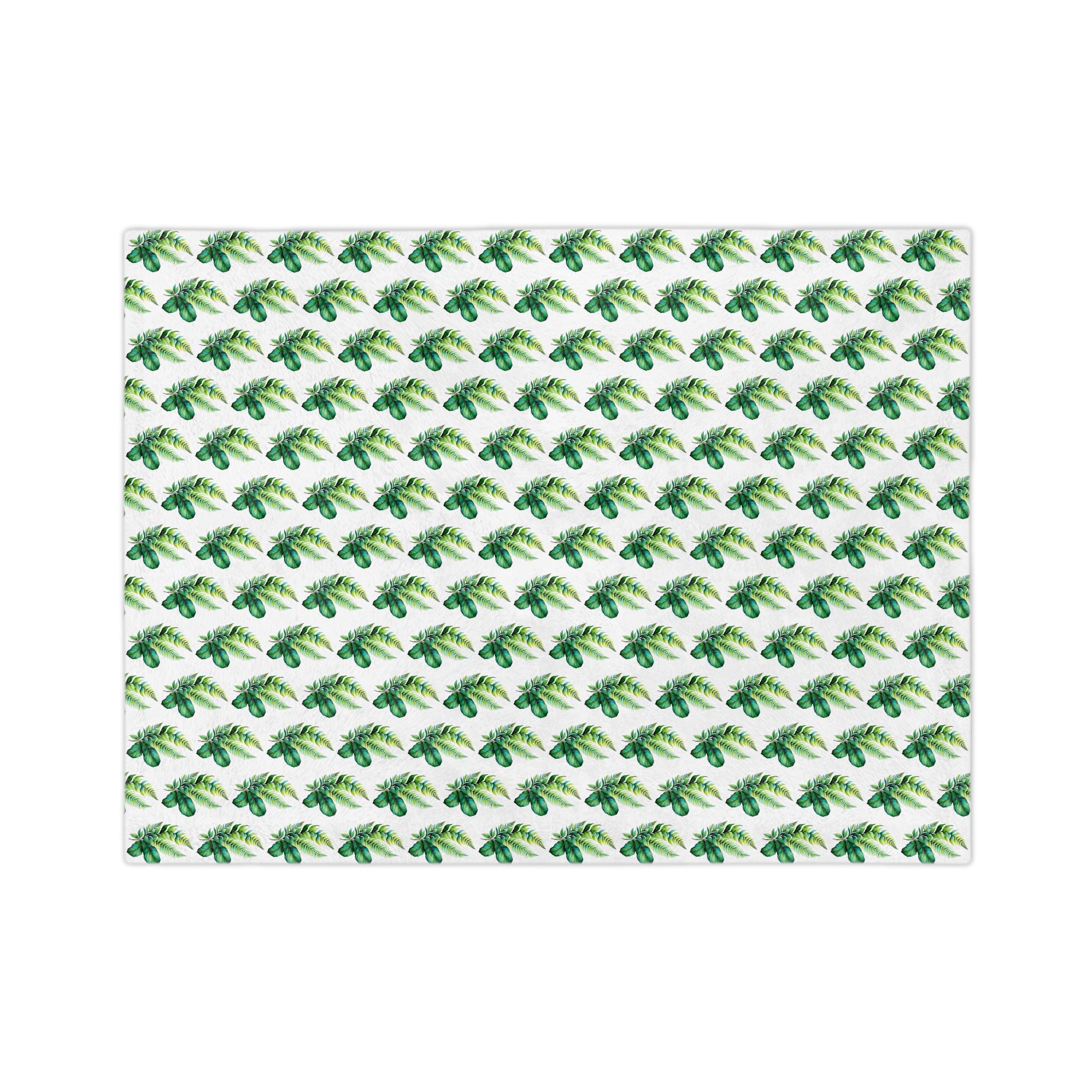Tropical Palm Leaf Velveteen Microfiber Blanket – Lightweight Green Botanical Throw