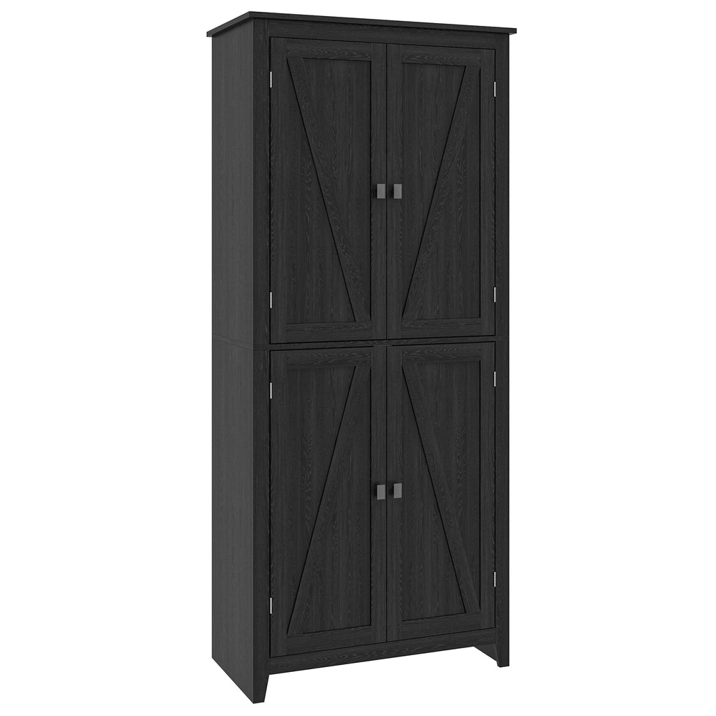 72" Freestanding Storage Cabinet, Kitchen Pantry Cabinet with Doors and Shelves for Dining Room, White