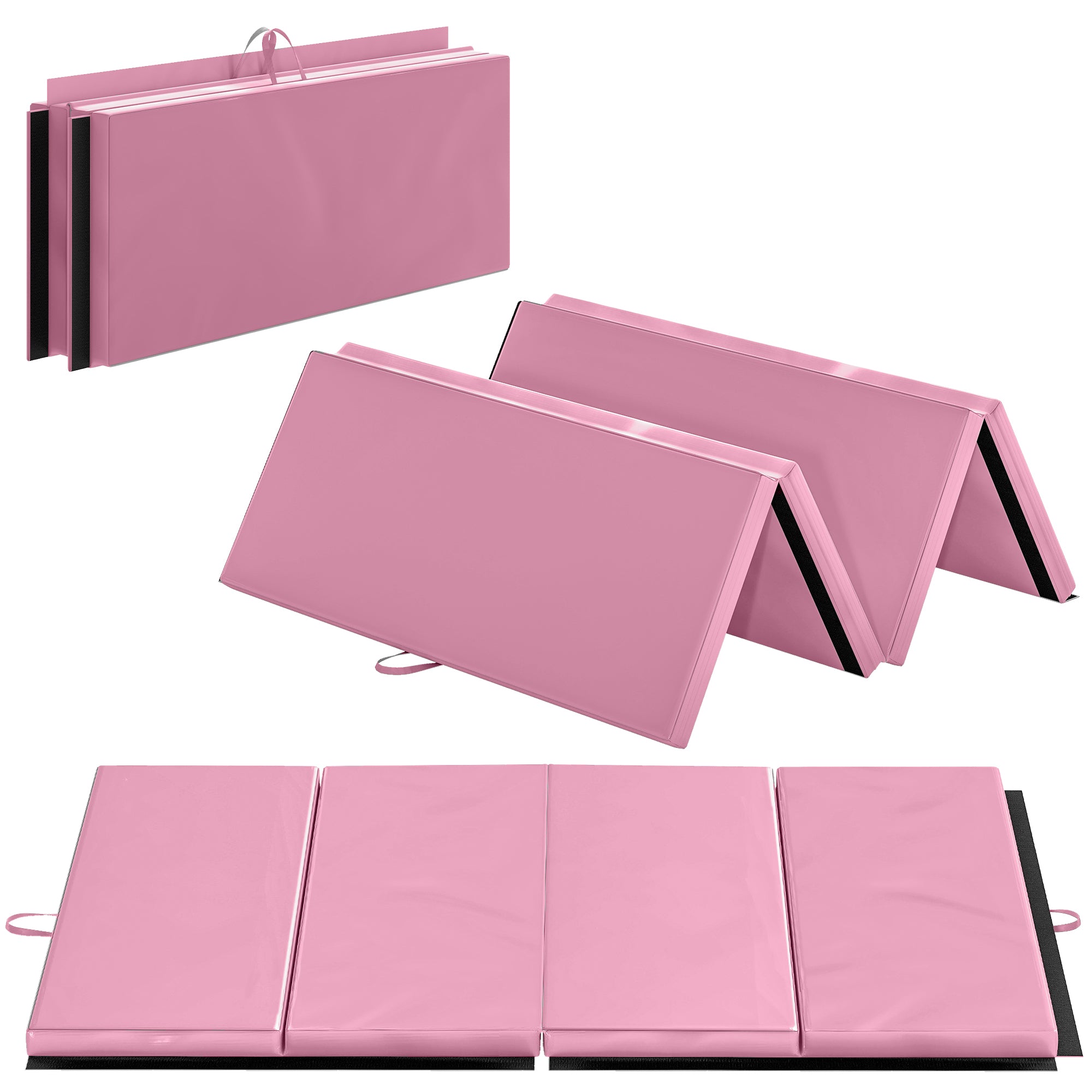 ሶዚር 4'x6'x2'' እተጣወፈ ጂምናስቲክስ ተመላላሲ ማት፣ ናይ ምልላይ ማት ምስ እተሸከሙ እጀታታት ንዮጋ፣ ኤምኤምኤ፣ ማርሻል አርትስ፣ ምልላይ፣ ኮር ዎርካውትስ፣ ሮዛ ቀለም