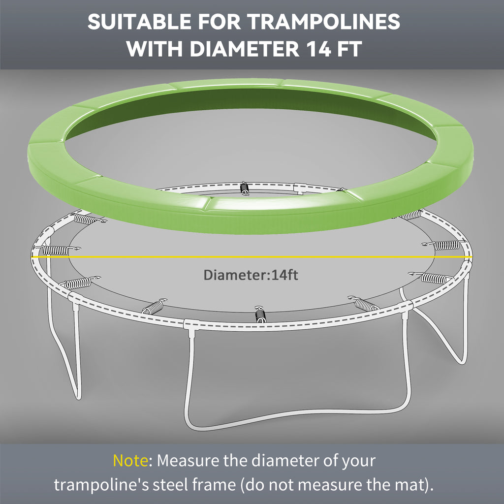 Soozier 14FT Trampoline Spring Cover, Trampoline Pad Replacement, All-Weather Trampoline Accessories, Green