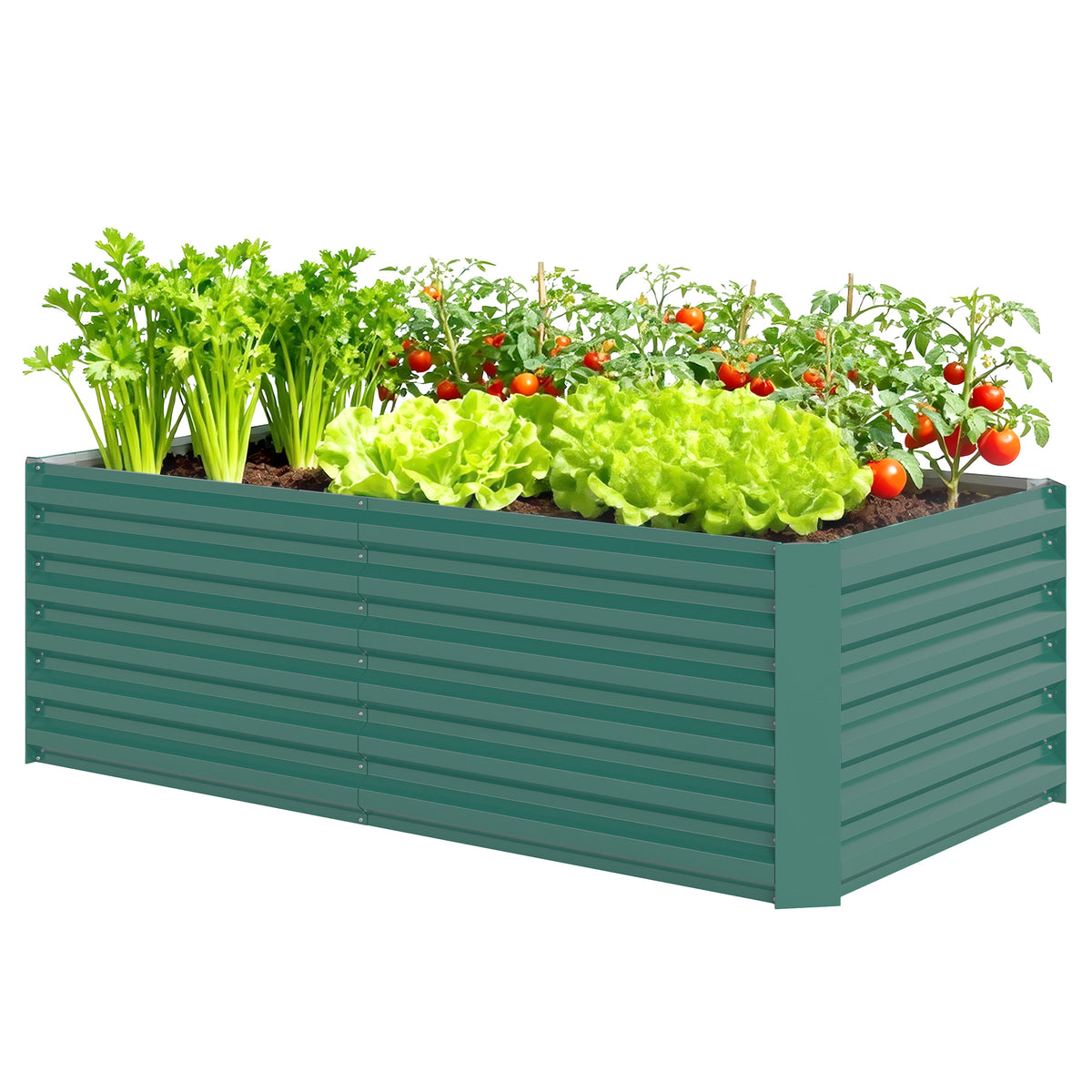 5' x 3' x 2' ዝዓቢ ልዕል ዝበለ ኣታኽልቲ ዓራት፣ ንዕምባባታት፣ ቅመማትን ኣሕምልትን ንምብቃል ዝጠቅም ጋልቫናይዝድ ዝተገብረ ኣታኽልቲ ሳጹን፣ ጸሊም ግራጫ