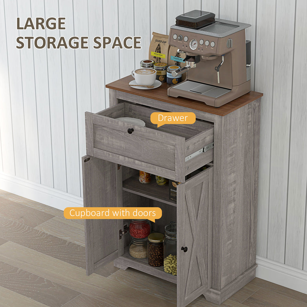 Storage Cabinet Farmhouse Sideboard Storage Cabinet with Doors and Drawer for Kitchen, Living Room, Grey Wash