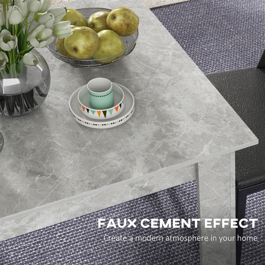 Square Dining Table, Modern Dining Room Table with Faux Cement Effect, Space Saving Small Kitchen Table, Cement Grey