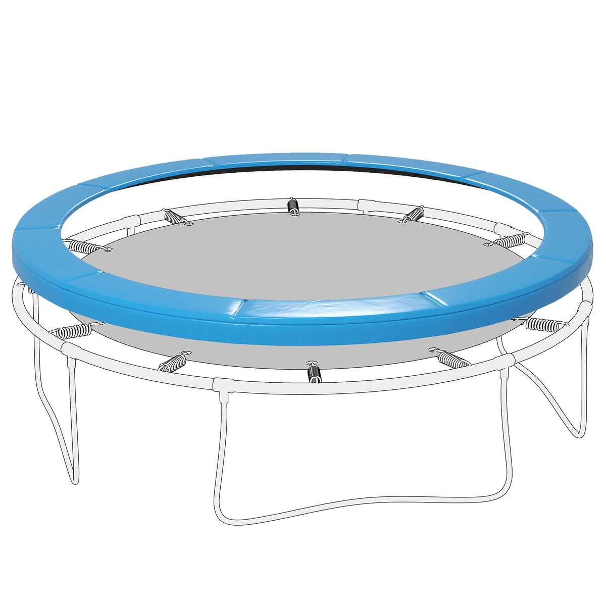 Soozier 14ft Trampoline Replacement Pad Trampolining Replacement Jump Bounce Exercise GYM Pad Only Light Blue