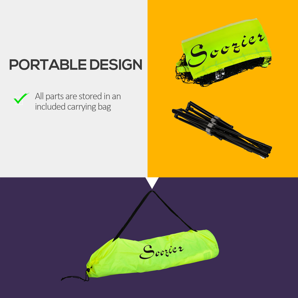 Soozier 10ft Badminton Net, Height Adjustable Outdoor Sports Net with Carry Bag, for Tennis, Pickleball and Volleyball, Yellow
