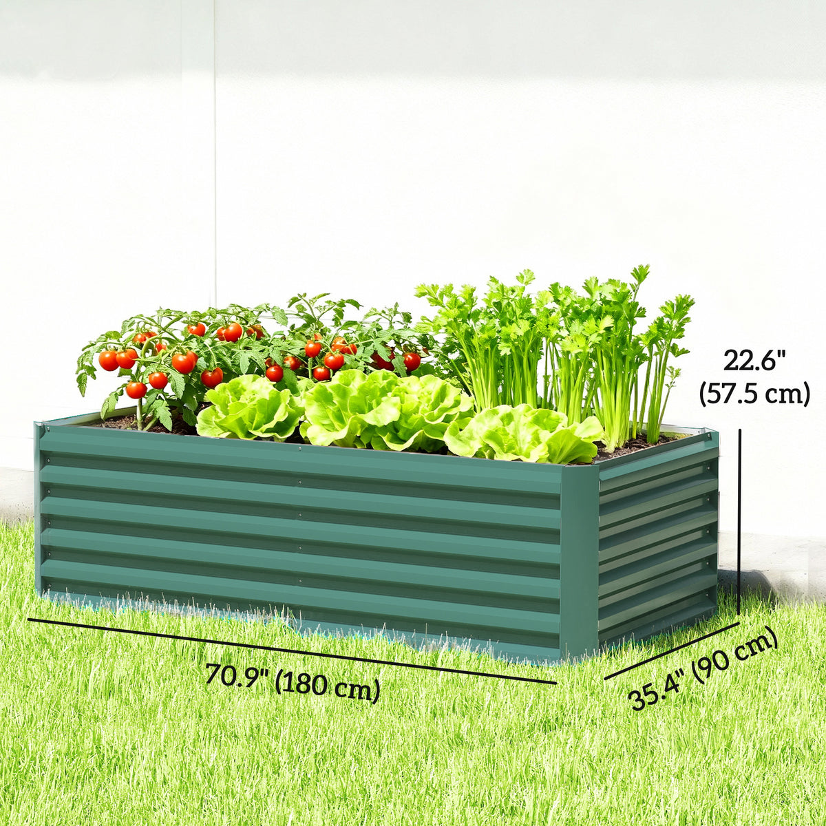 5' x 3' x 2' ዝዓቢ ልዕል ዝበለ ኣታኽልቲ ዓራት፣ ንዕምባባታት፣ ቅመማትን ኣሕምልትን ንምብቃል ዝጠቅም ጋልቫናይዝድ ዝተገብረ ኣታኽልቲ ሳጹን፣ ጸሊም ግራጫ
