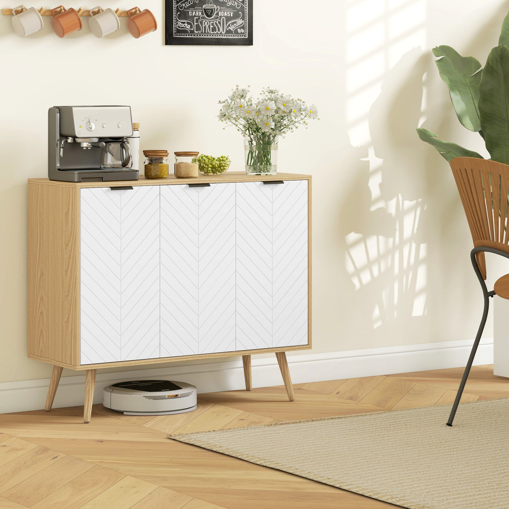 Modern Sideboard and Buffet, Dining Room Cabinet with Adjustable Shelves for Kitchen, Living Room, Natural