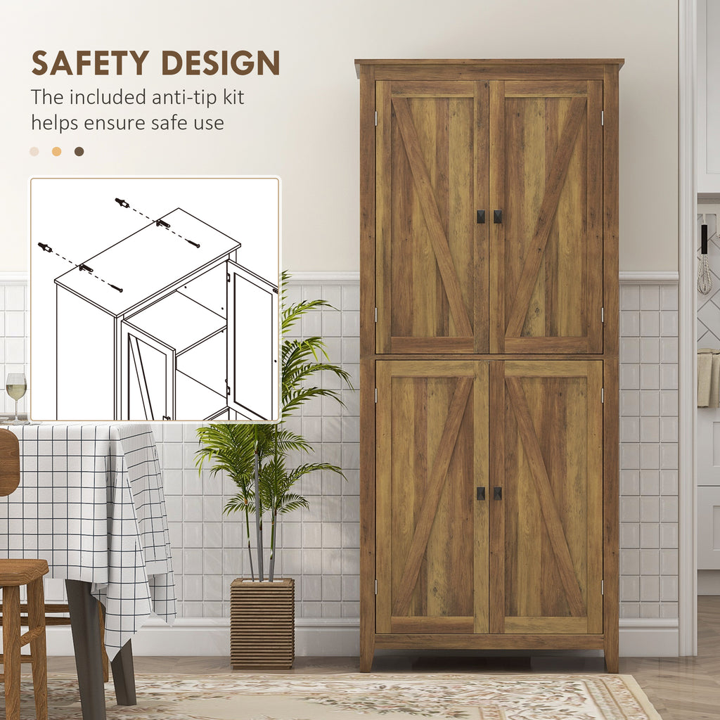 72" Freestanding Storage Cabinet, Kitchen Pantry Cabinet with Doors and Shelves for Dining Room, White