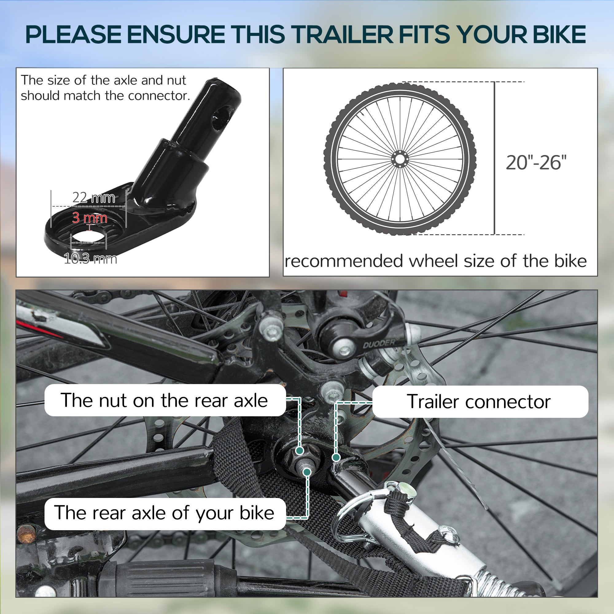Aosom Folding Bicycle Cargo Trailer Utility Bike Cart Travel Luggage Carrier Garden Patio Tool New, Black