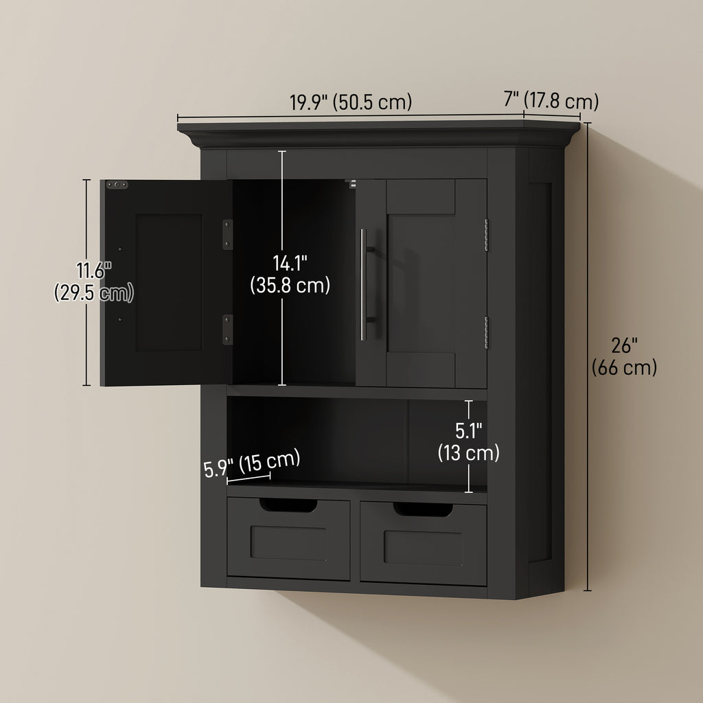 Bathroom Wall Cabinet, Medicine Cabinet, Toilet Storage Cabinet with Shelf for Living Room and Entryway, White