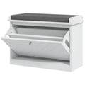 Shoe Storage with Seat, Upholstered Hallway Bench, Shoe Bench with Flip Drawer, Adjustable Shelf for 4-6 Pairs of Shoes