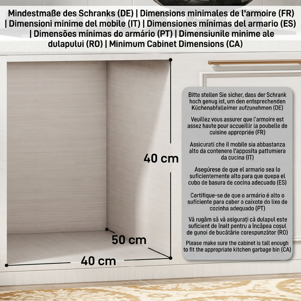 Pull Out Bin, Under Sink Garbage Can with 2 Removable Compartments (4 gallon Each) for Kitchen Waste, Light Grey
