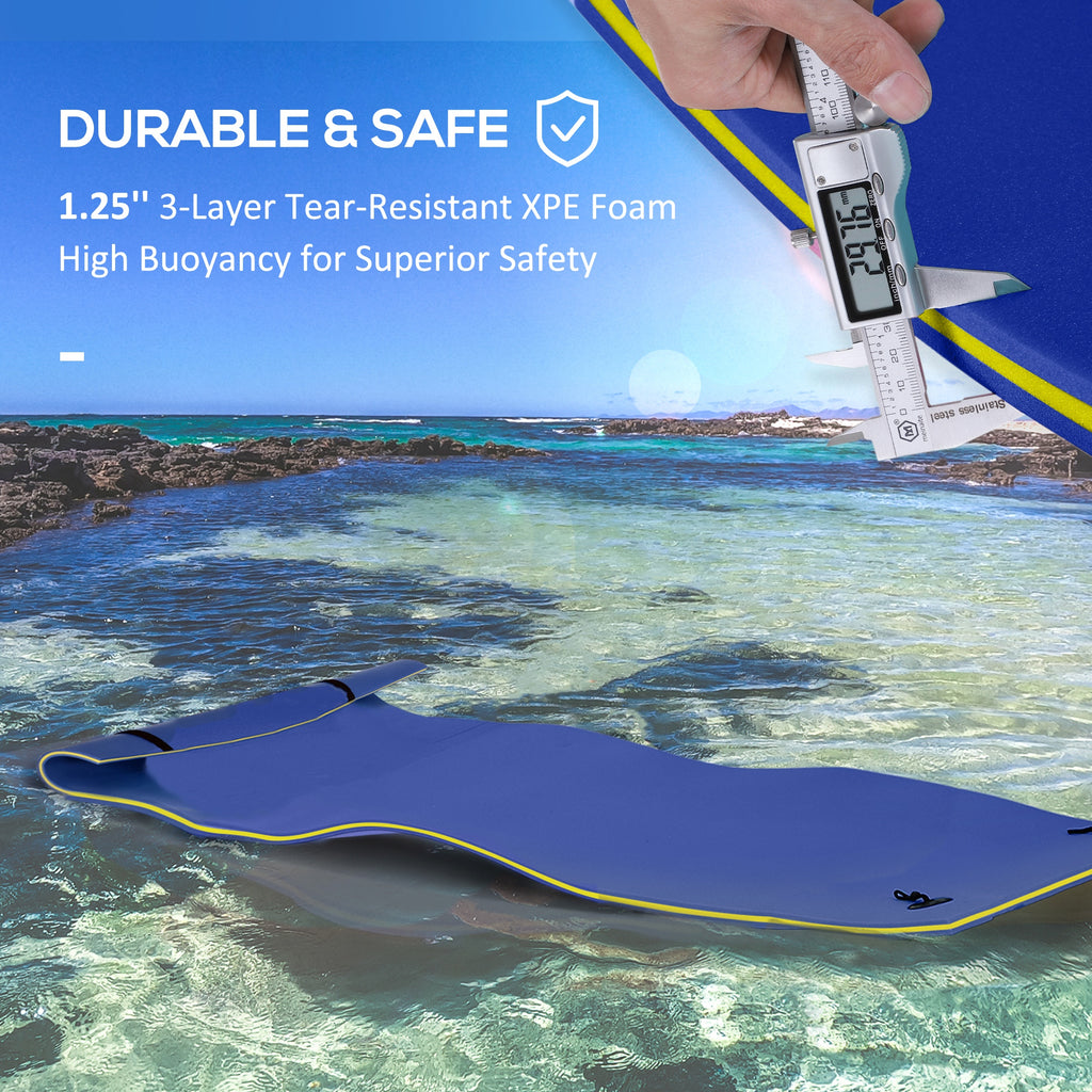 10' x 5' Roll-Up Pool Float Pad for Lakes, Oceans, & Pools, Water Mat for Playing, Relaxing & Recreation, Yellow