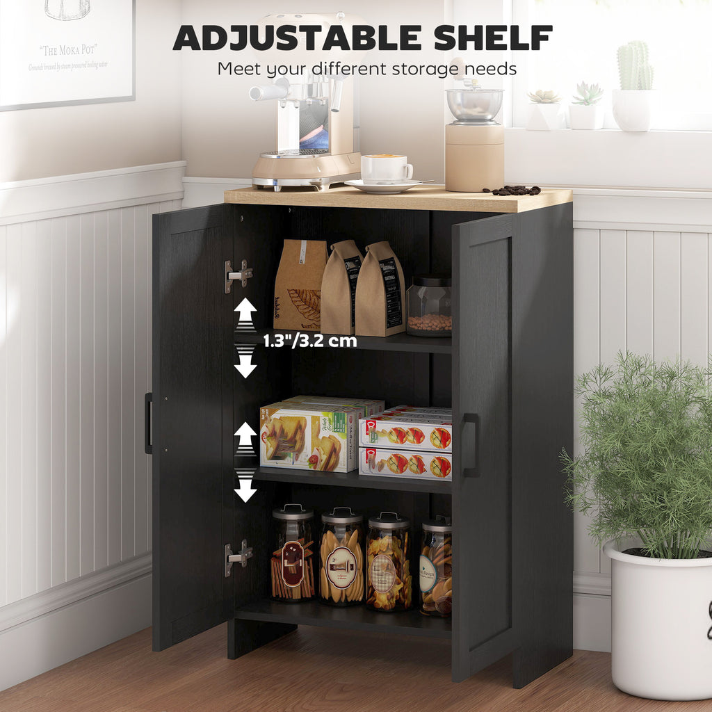 Modern Storage Cabinet with Doors and Adjustable Shelf for Kitchen, Living room, 23.6" x 11.8" x 35.4", White