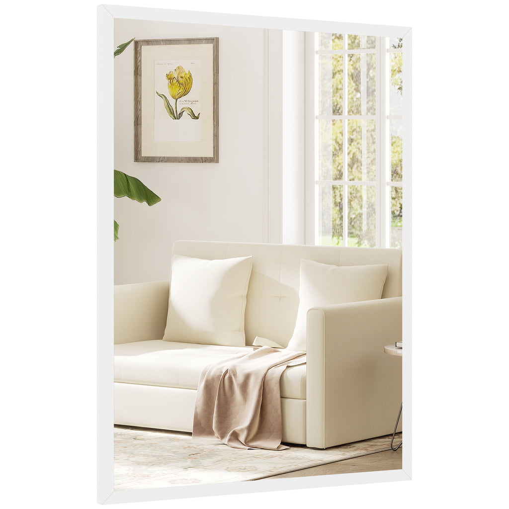 20" x 28" Bathroom Mirror for Wall, Rectangular Mirror for Living Room, Bedroom, Entryway, White