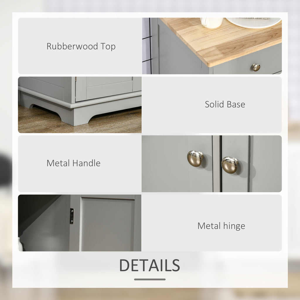 Modern Sideboard, Buffet Cabinet with Storage Cabinets, Drawers and Adjustable Shelves for Living Room, White