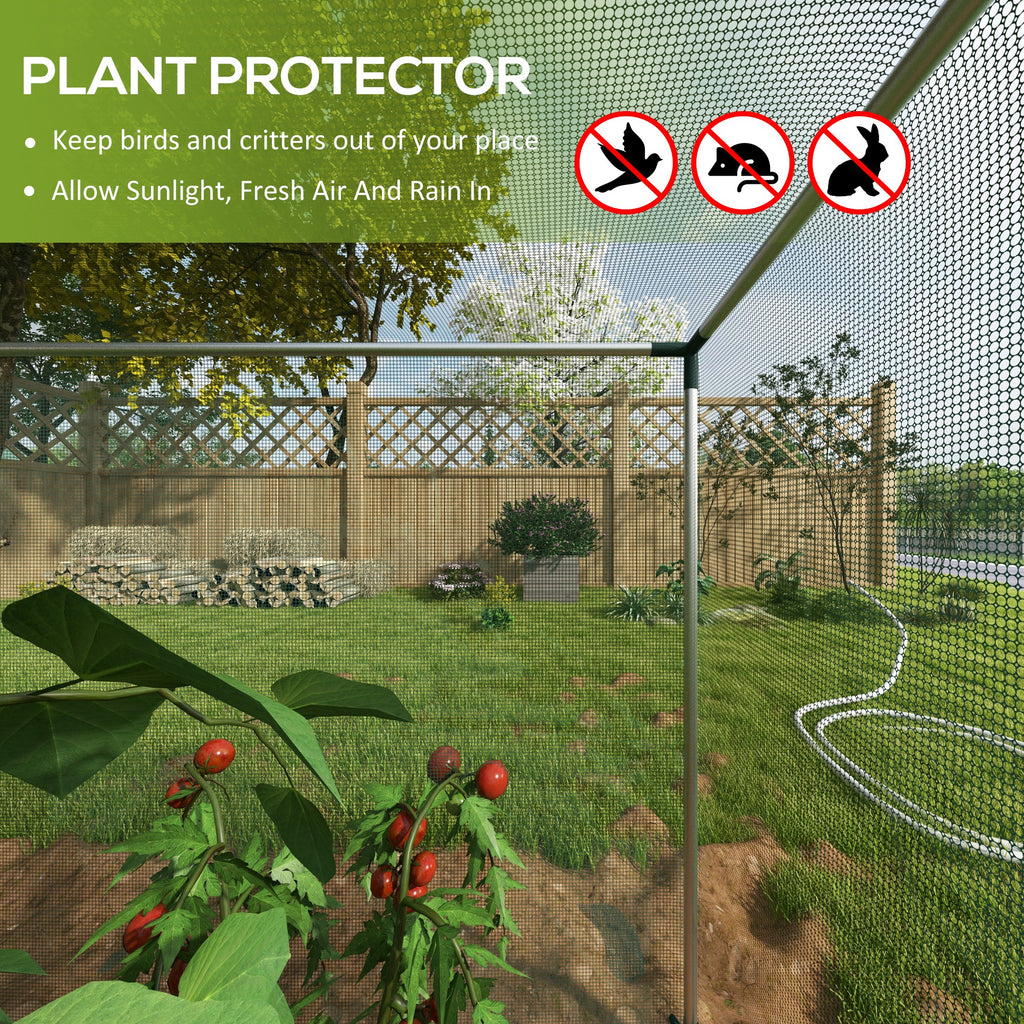 Galvanized Steel Crop Cage, Plant Protection Tent with Zippered Door, 4' x 4', Green